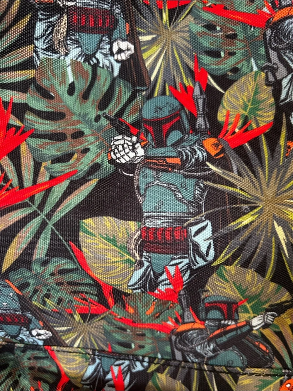 Star Wars Boba Fett Tropical Print Backpack - Green/Black/Red